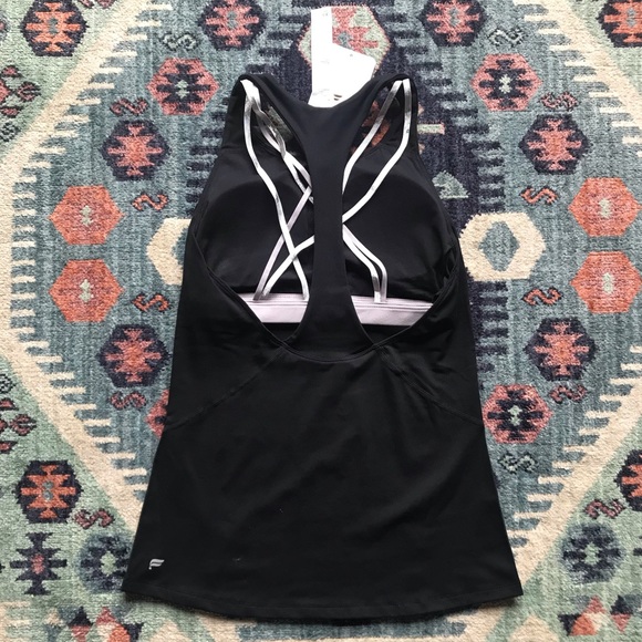 Fabletics built in bra black tank top NWT - Picture 5 of 5